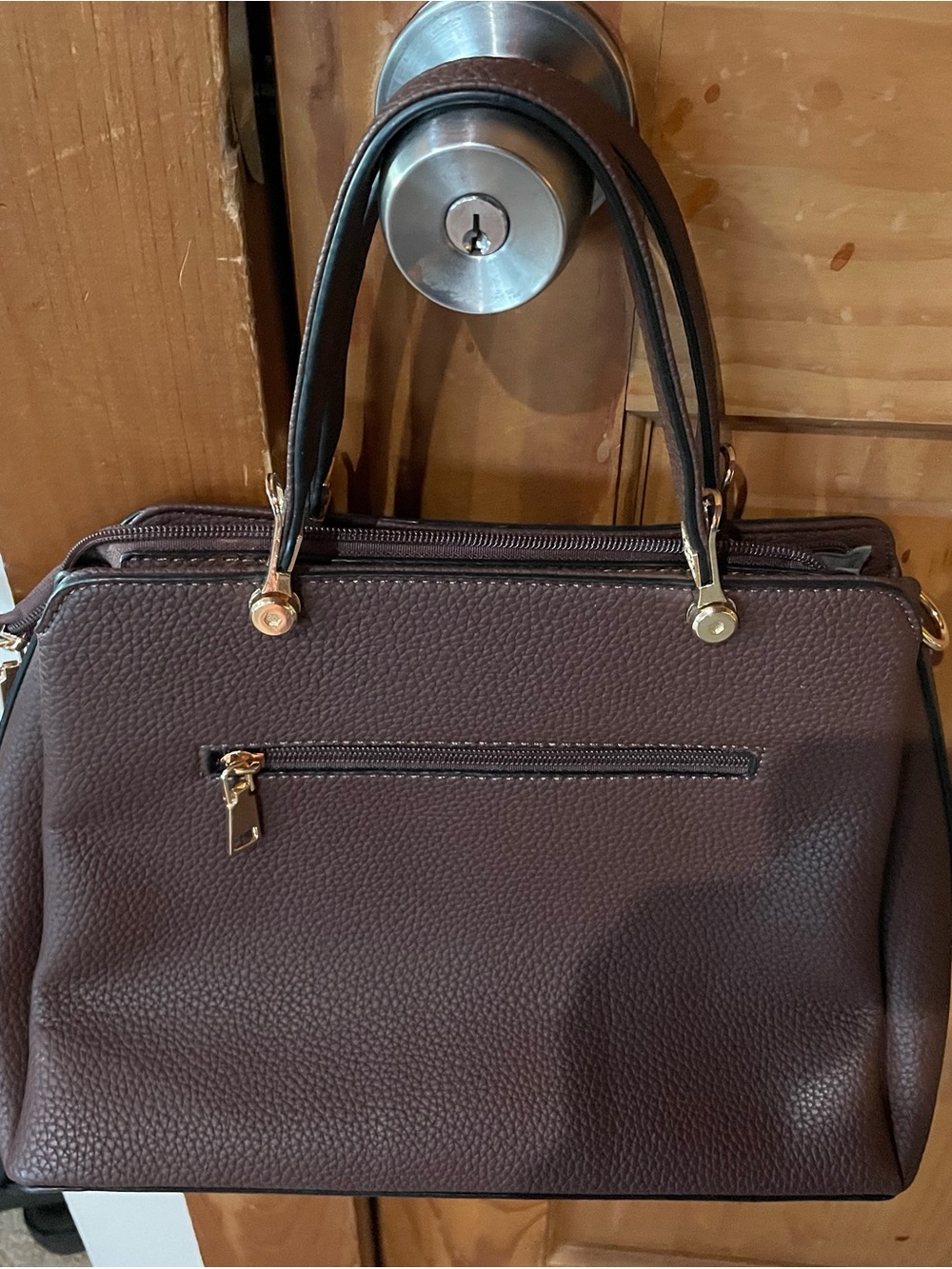 Classic Brown Structured Satchel Handbag
